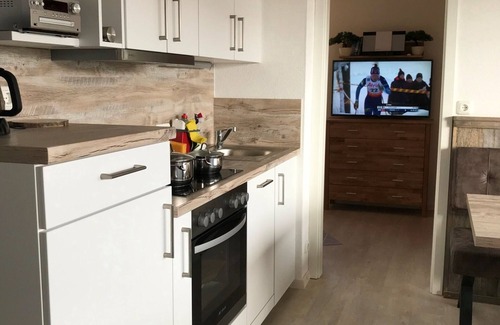 Ettenhausen Apartment | AlpenKastl for 1-3 persons 40 square meters, living room/kitchen, bedroom, shower/WC, balcony, WLAN