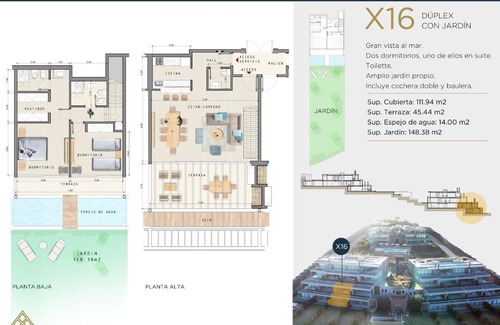 Punta Ballena Apartment | Altamar, 2 bedroom, sea view 4PAX X16