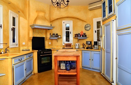 Paleopolis Villa | Andros Cyclades, private tennis & basketball courts,horses for riding