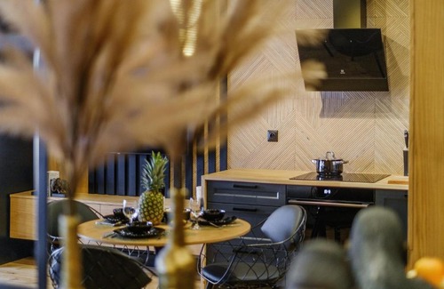 Nowy Targ Apartment | APARTAMENT CHICAGO - stylowy apartament z KLIMATYZACJĄ o bardzo wysokim standardzie w centrum miasta, z prywatnym zadaszonym parkingiem - IZBY PODHALAŃSKIE