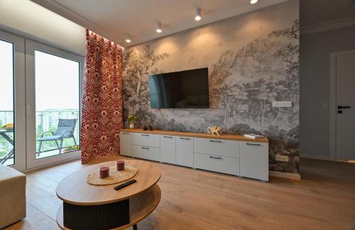 Baluty Apartment | Apartament w stylu Feng Shui na 10 piętrze z widokiem, bezpłatny parking, nowy budynek, dostęp na kod