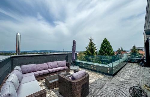 Brno-stred Apartment | Apartmán se saunou a terasou s výhledem na Brno