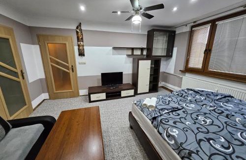 Povazska Bystrica Apartment | Apartmán WOLF luxusné ubytovanie z výhľadom s veľkou plochou TV a internetom v Považskej Bystrici Tichá lokalita Bezproblemové parkovanie Všetko na blizku Vhodne pre pracovne cesty aj turistiku Plne vybavena kuchyňa