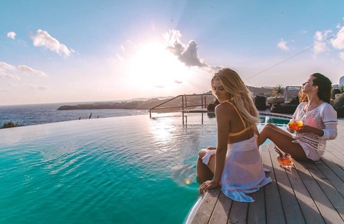 Paradise Apartment | Apartment 11: shared infinity pool & Private plunge pool , sea view, bar, gym