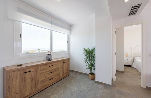 Retamar Apartment | Apartment 'Ático Nuevo Con Piscina' with Sea View, Shared Pool and Air Conditioning