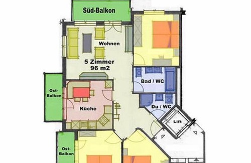 Saas-Fee Apartment | Apartment Azurit 1 in Saas-Fee - 6 persons, 3 bedrooms