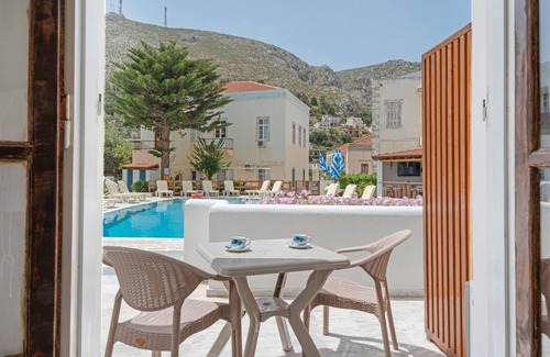 Kalymnos Town Apartment | Apartment 'Double Room No 2' with Mountain View, Wi-Fi and Air Conditioning