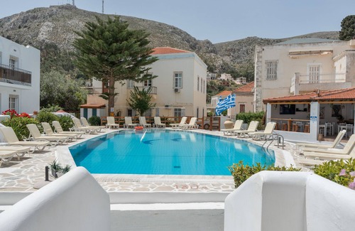 Kalymnos Town Apartment | Apartment 'Family Room No 1' with Mountain View, Wi-Fi and Air Conditioning
