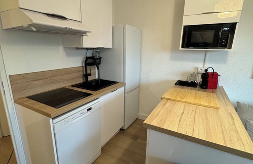 Saint-Cyprien Plage Apartment | Apartment Les Goëlettes in Saint Cyprien Plage, sea view with swimming pool - 4 Pers