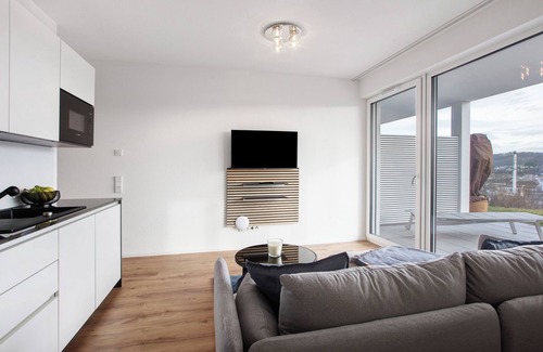 Loerrach Apartment | Apartment 'Panoramablick' with Mountain View, Private Terrace and Wi-Fi