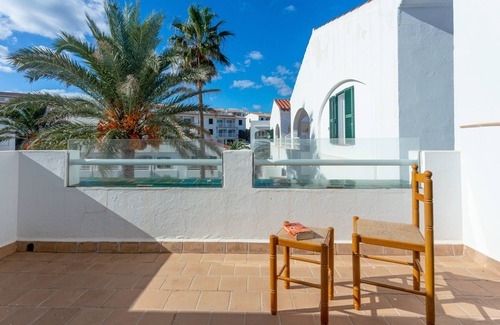 Arenal d'en Castell Apartment | Apartment "White Sands 613" close to the Beach with Sea View, Pool & Wi-Fi