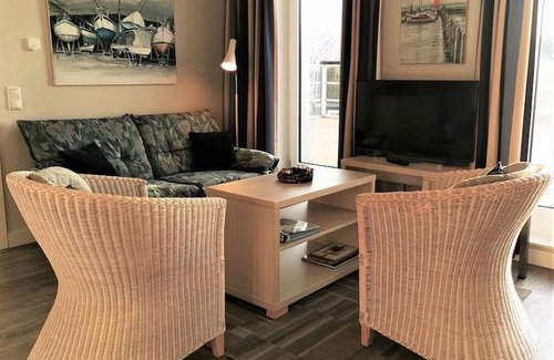 Eckernfoerde Apartment | Apartmenthaus Hafenspitze Ap 37 'Sonnendeck' Blickrichtung Offenes Meer Strand Innenstadt