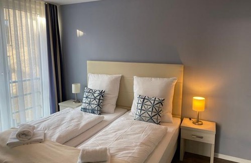 Eckernfoerde Apartment | Apartmenthaus Hafenspitze Ap 16 'Seetaucher', Blickrichtung Strandoffenes Meer