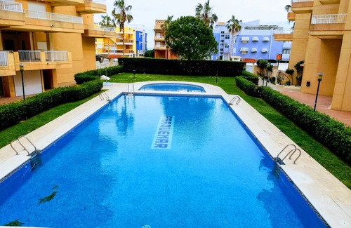 Xeraco Apartment | Apt. with two bedrooms, large terrace with awning and sea and pool views!