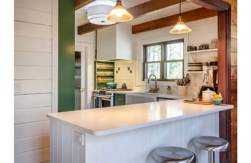 Bantam Cabin | Architect's A-Frame with a Salt Water Hot Tub on a Mountain in Litchfield