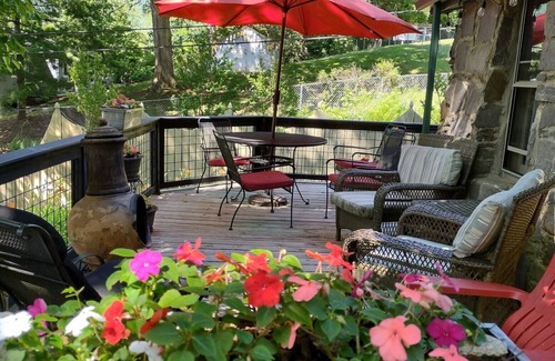Asheville House | Asheville Downtown Area Stone & Log Cabin, Fenced & Gated Quarter-Acre, Hot Tub