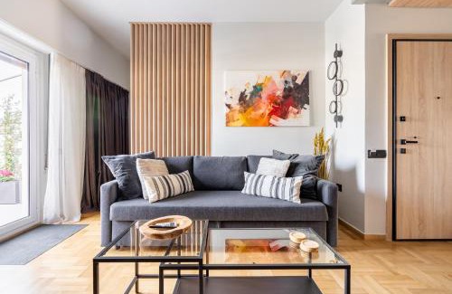 Pangrati Apartment | Athena Blue Lux Apartments 2BR 2BA with City Skyline View, near Kolonaki