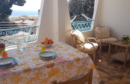Cala Gonone Apartment | Attic with sea view just 30 meters from the beaches with parking space in the courtyard!