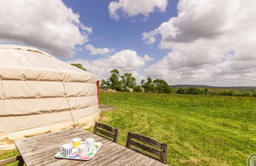 Denneville Apartment | Authentic Mongolian Yurt with Terrace in Normandy