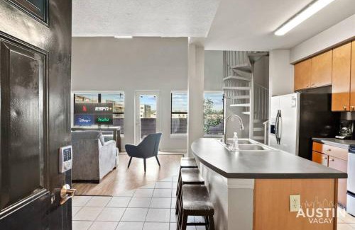 West Campus Apartment | Balcony Skyline View Spiral Staircase Near UT