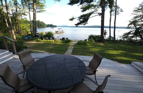 Moultonborough House | Beach House on the Big Lake with 90-foot dock. Bring your boat! New listing!