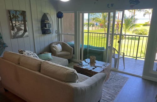 Kaunakakai Condo | Beachfront condo, completely remodeled in a serene setting with views of Lanai!
