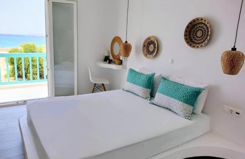 Plaka Apartment | Beachfront Private Suites at Kalais - Stunning Sea & Sunset Views, Bus Stop Outside, Easy Naxos Town Access, Free Beach Chairs