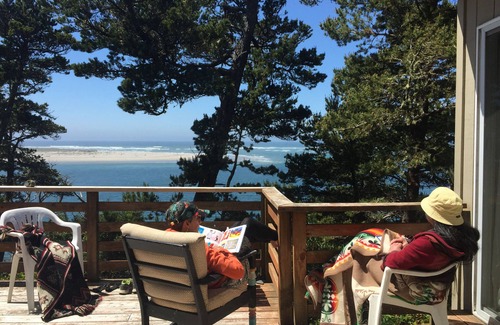 Netarts House | Beachfront property, 180 ocean view, fireplace, and private path down to beach.
