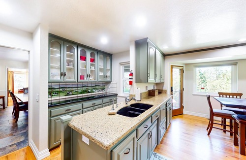 Grass Valley House | Beautiful and secluded home with a pool, 2 large decks & full basketball court