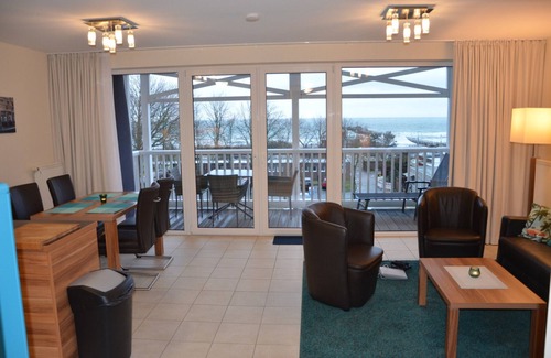 Grossenbrode Apartment | Beautiful apartment with direct sea view from the balcony| sauna