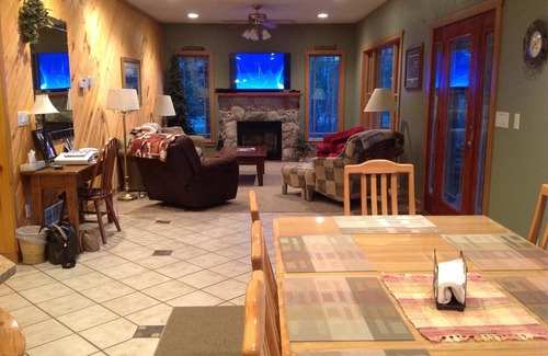 Gould City House | Beautiful Lakefront Home with Pontoon on S. Manistique Lake