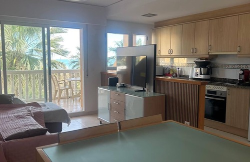 Oliva Apartment | Beautiful Stella apartment in 1st line on the sea with swimming pool, palm tree
