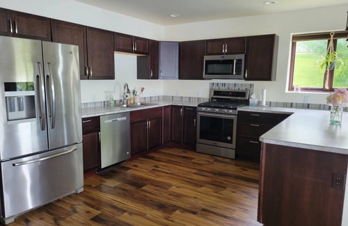 Soldotna Apartment | Beautiful sunsets from the Lakeside Suite, deck on Longmere Lake, Soldotna AK