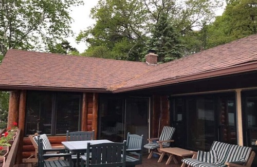 Lake Tomahawk House | Beautiful wet boathouse on Lake Tomahawk