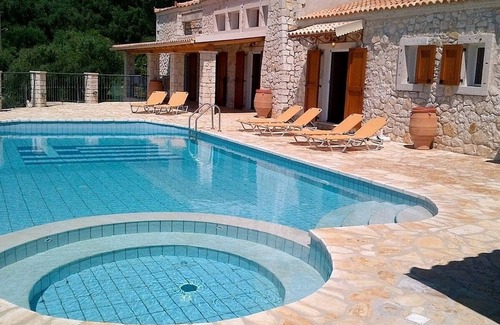 Barbati Villa | Beautifully Restored Olive Press, Private Pool, Jacuzzi, Stunning Sea Views 5 mins to Nissaki Resort