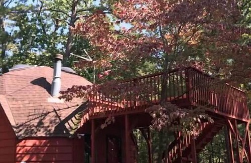 Rogers House | Beaver Lake Geodesic Dome Home, with lake view