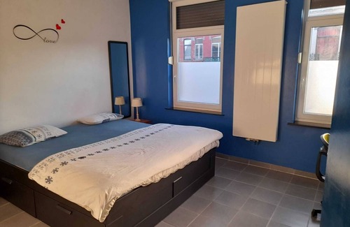 Mons House | Bedroom 1, 12m square with 1 bed 1m80 x 2m with Wifi, TV and fridge