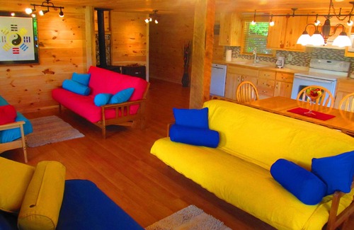 Topton Cabin | Best Sunset!, hot tub!, canoes! read more about me.