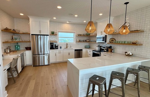 Topsail Beach House | Best Views on the Island! Oceanfront, Sunsets, Boat dock, Elevator, pool, fish!