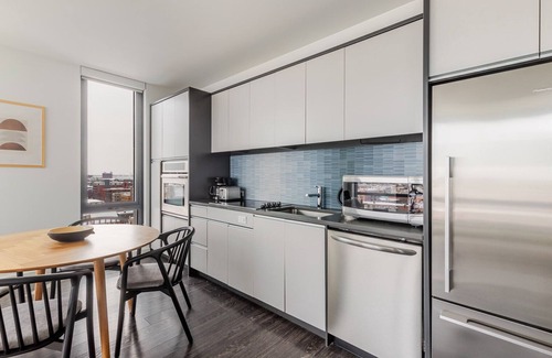 Boston Apartment | Blueground | East Boston, art & pool, nr parks