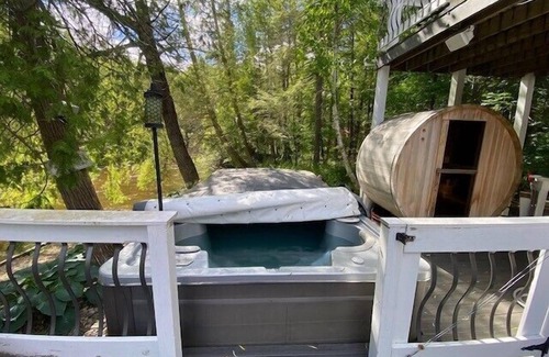 Mayfield House | Boardman River, Firepit, Game Room, Hot tub, Sauna