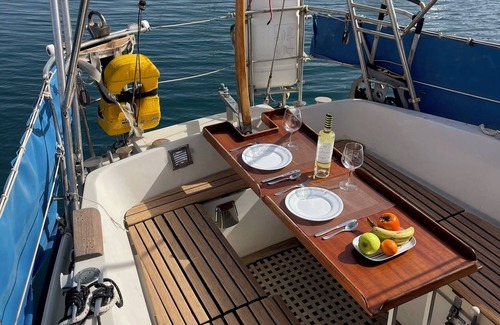 Puerto Calero Boat Rental | Boat 'El Velero' with Sea View and Private Terrace