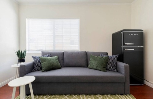 Montebello House | Bohemian Inspired Home: with a Roomy Queen Bed, High-Speed Internet, Your Own Patio, and On-Site Laundry.