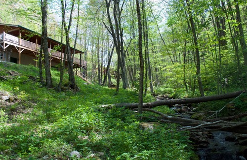 Cataloochee Ranch House | BOOK NOW for your mountain vacation. Creeks, Waterfall, HotTub, Fire Pits.