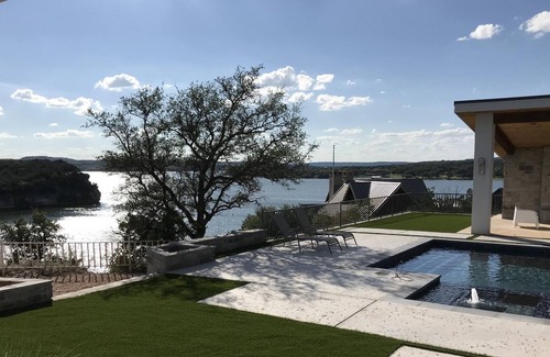 Graford Villa | Brazos Moon: Hell's Gate Basin! Pool, Cliffside, Views, Luxury Home.