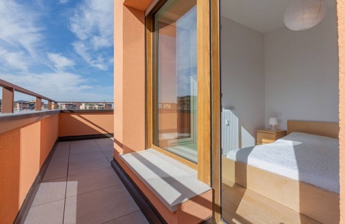 Savena Apartment | Bright and modern penthouse able of hosting up to 3 people, which boasts a large terrace with an unparalleled view of the Bolognese hills. The accommodation is located in a quiet residential area with low car traffic, near the Bellaria hospital. The pres