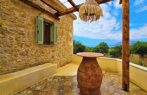 Drapanias House | "Brown on Green" stone house with amazing view