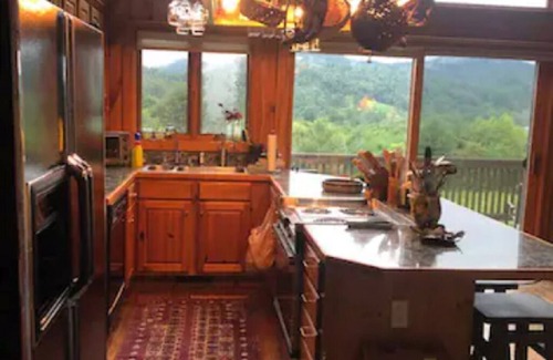 Cullowhee House | Bucket List WNC Fall Foliage from our Deck Lake Glenville Pvt Rd KingBed DogYard
