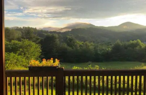 Cullowhee House | Bucket List WNC Fall Foliage from our Deck Lake Glenville Pvt Rd KingBed DogYard