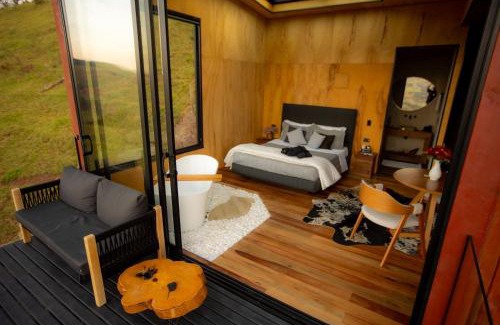 Goncalves Ski Chalet | Cabana Tekoá - Teto de vidro e telão de cinema